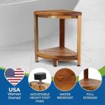 Teak Corner Shower Stool for Slippery Bathtubs