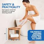 Teak Corner Shower Stool for Slippery Bathtubs