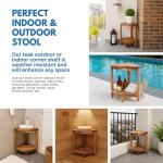 Teak Corner Shower Stool for Slippery Bathtubs