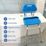 Premium Swivel Seat Sliding Bath Transfer Bench - Blue