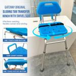 Premium Swivel Seat Sliding Bath Transfer Bench - Blue