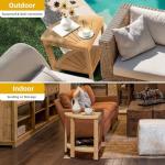 Teak Corner Shower Seat with Storage Shelf