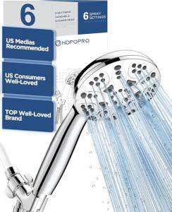 HOPOPRO High Flow Handheld Shower Head Set, 6 Modes