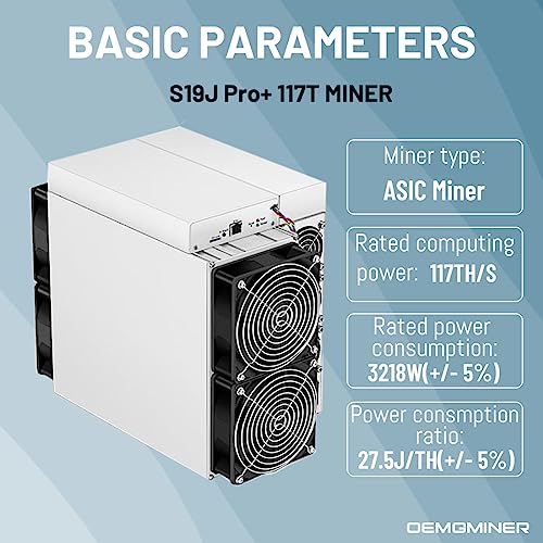 OEMGMINER Antminer S19j Pro+ 117T Bitcoin Crypto Miner