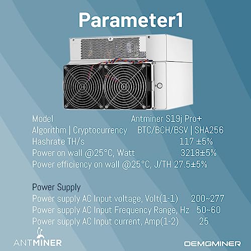 OEMGMINER Antminer S19j Pro+ 117T Bitcoin Crypto Miner