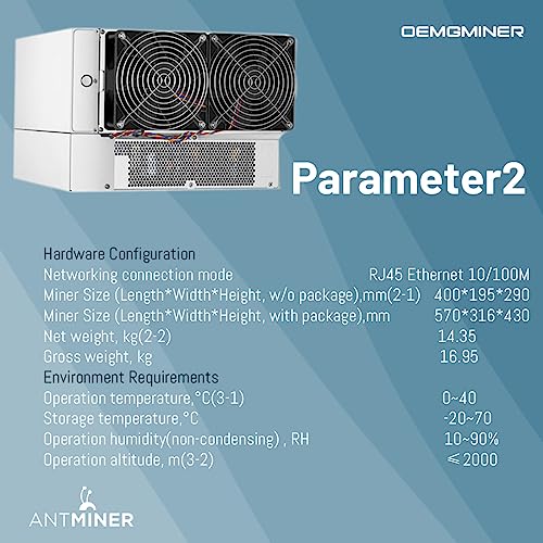 OEMGMINER Antminer S19j Pro+ 117T Bitcoin Crypto Miner