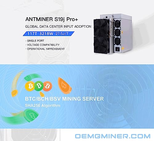 OEMGMINER Antminer S19j Pro+ 117T Bitcoin Crypto Miner