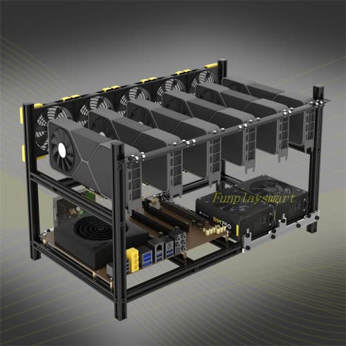 Funplaysmart V4C 6-GPU Aluminum Miner Case & Fan
