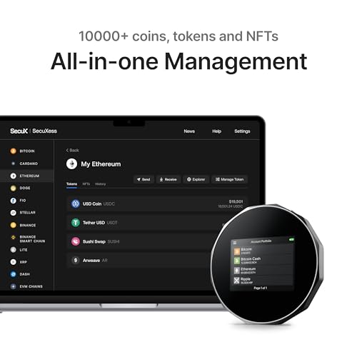 SecuX V20: Secure Crypto Hardware Wallet w/ Bluetooth & NFT Support