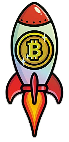 Bitcoin to The Moon Holographic Sticker - Humorous Crypto