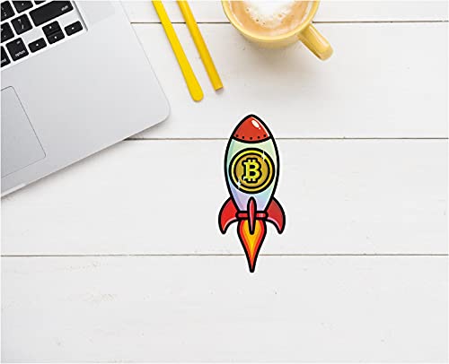 Bitcoin to The Moon Holographic Sticker - Humorous Crypto