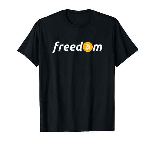 Bitcoin Freedom BTC Logo T Shirt for Crypto Enthusiasts