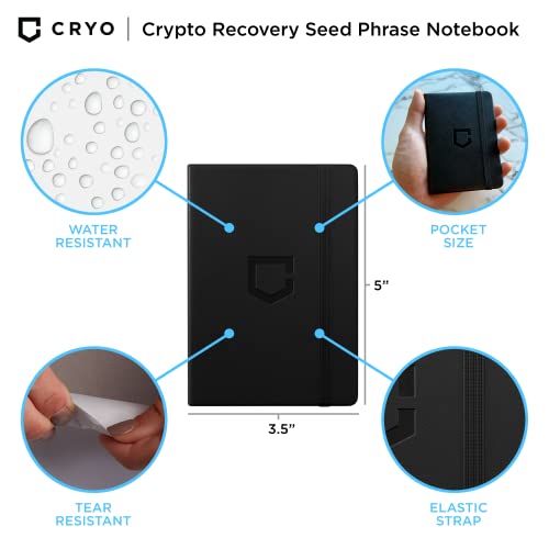 CRYPTO Seed Phrase Storage Notebook - Waterproof - 2-Pack