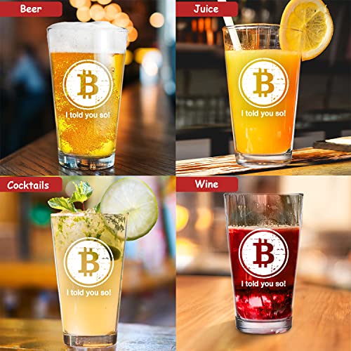 Bitcoin I Told You So Pint Beer Glass