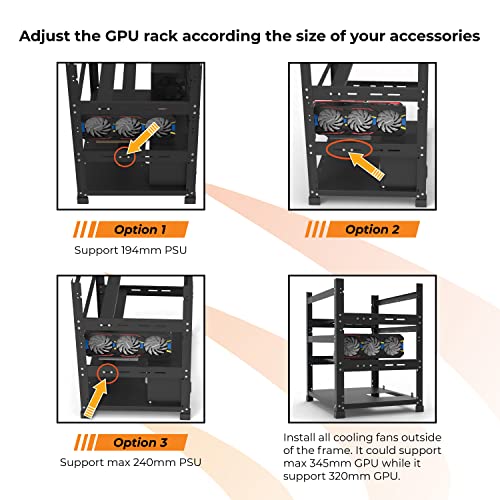 12GPU Stackable Open Frame Mining Rig for Crypto Currency