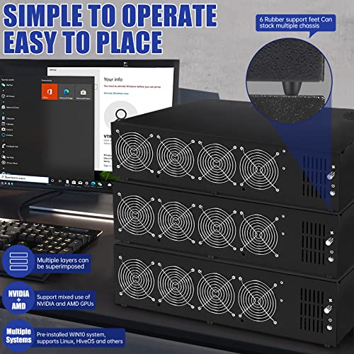 8 GPU Mining Rig Server Case for Ethereum/ETH Mining