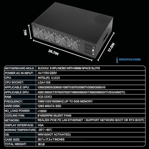 8 GPU Mining Rig Server Case for Ethereum/ETH Mining