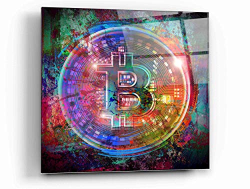 Bitcoin Wallet Acrylic Glass Wall Art, 12"x12