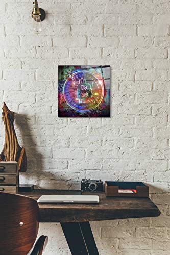 Bitcoin Wallet Acrylic Glass Wall Art, 12"x12