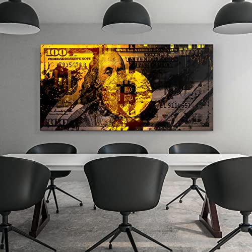 Bitcoin Dollar Bill Crypto Wall Art Decor 5"x7