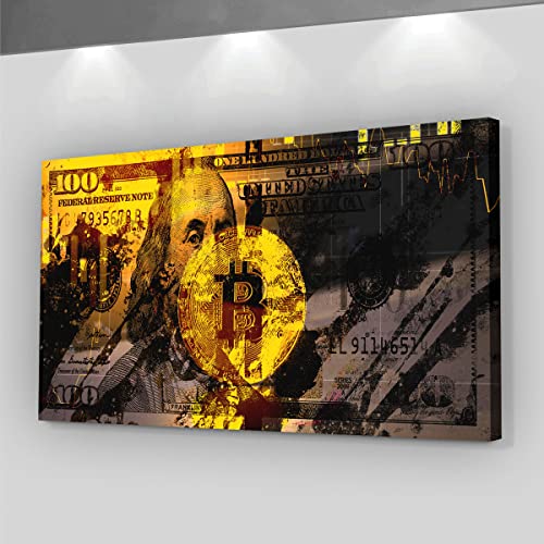 Bitcoin Dollar Bill Crypto Wall Art Decor 5"x7