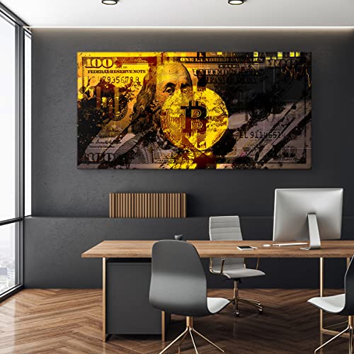 Bitcoin Dollar Bill Crypto Wall Art Decor 5"x7