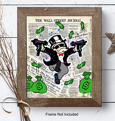 Gangsta Graffiti Monopoly Man Wall Art Poster - 8x10