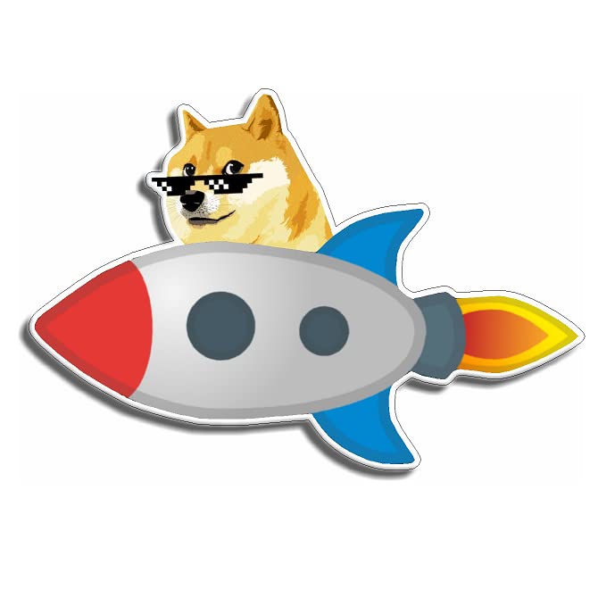 Doge to The Moon Sticker Vinyl Stocks Stonks