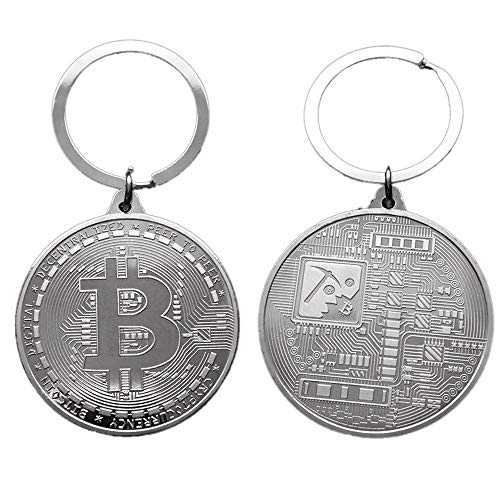 Bitcoin Flag Keychain: Art Attack Standard Blockchain Silver
