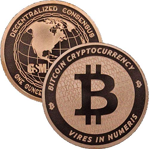 1oz Copper Round with Bitcoin and Cryptocurrency Design