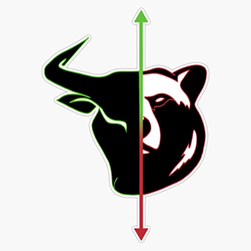 Stock Market Bear and Bull Waterproof Bumper Sticker