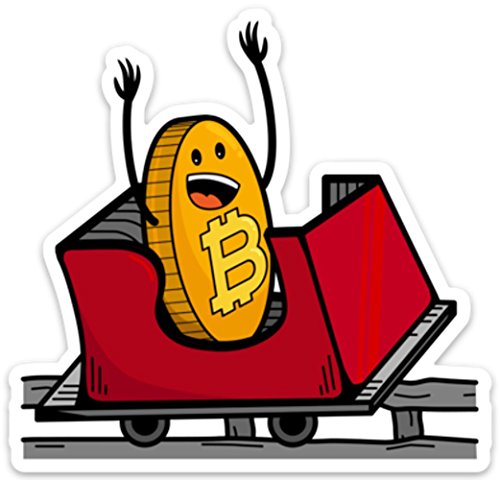 Bitcoin Roller Coaster Vinyl Sticker, 4x4 Inches Size