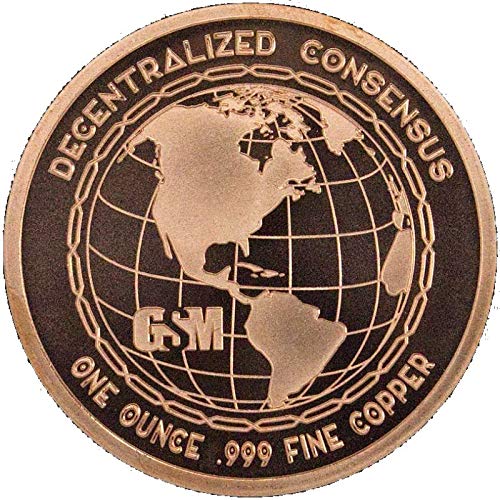 1oz Copper Round with Bitcoin and Cryptocurrency Design