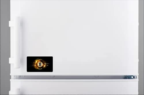 Bitcoin Logo Black Fridge Magnet - Large Size