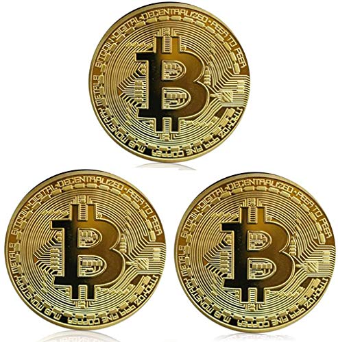 Gold Bitcoin Commemorative Coin Set - 3 pack