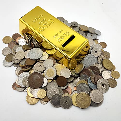 Rare World Coins Set in Coin Collection Piggy Bank