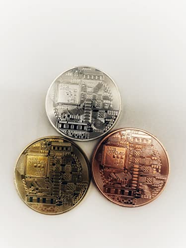 3 Bitcoin Physical Coins in Protective Collectable Gift