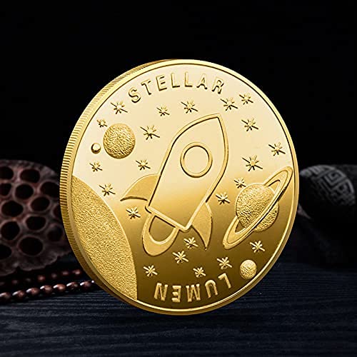 Gold Plated BTC Cryptocurrency Coin (Stellar Lumen) 40*3mm