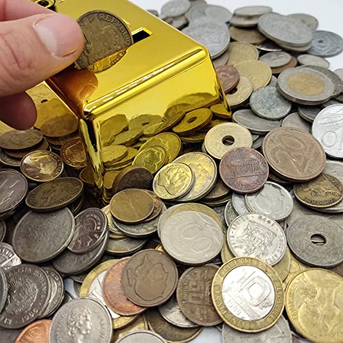 Rare World Coins Set in Coin Collection Piggy Bank