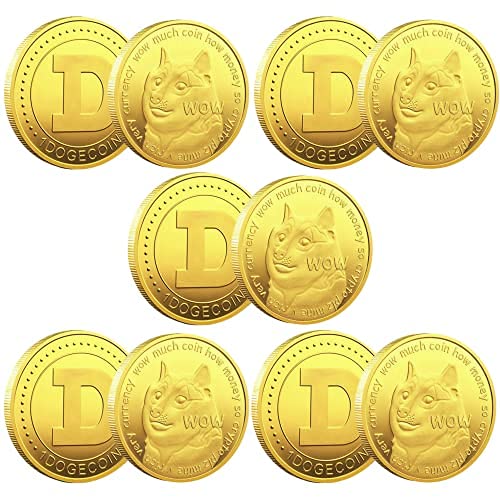 Dogecoin Coin Souvenir Set with Coin Case, Gold Plated