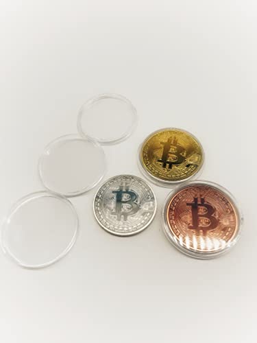 3 Bitcoin Physical Coins in Protective Collectable Gift