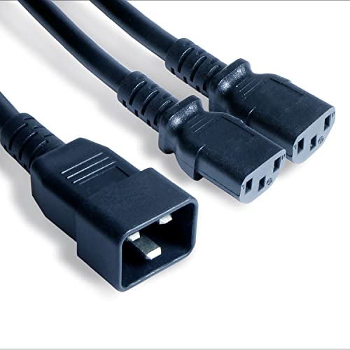IEC C20 to 2X C13 Splitter Power Cord