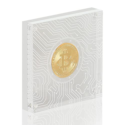 Gold Plated Cryptocurrency Coin Set with Display Case