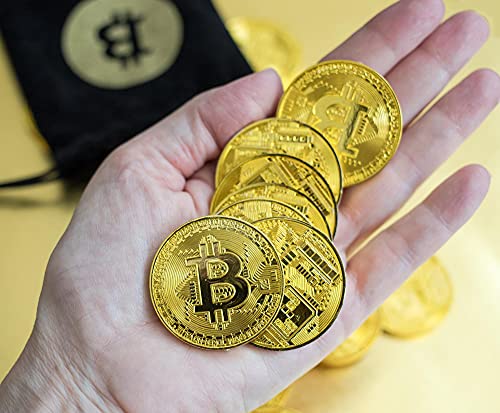 Bitcoin Bag with 20 Tokens | Gold Plated Coins