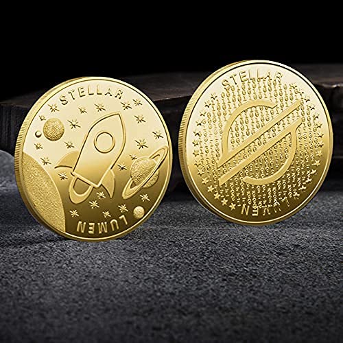 Gold Plated BTC Cryptocurrency Coin (Stellar Lumen) 40*3mm