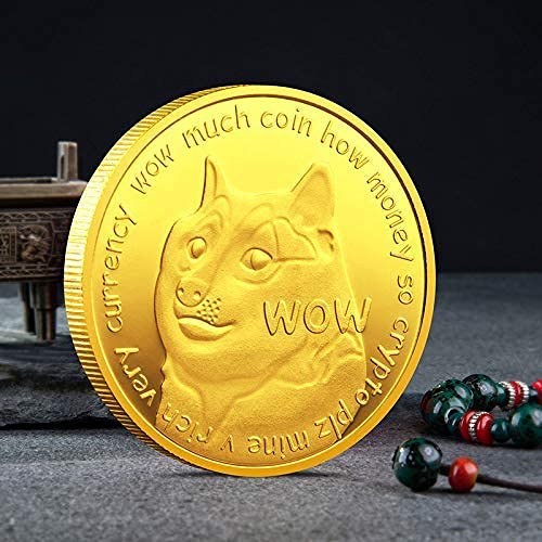 Dogecoin Coin Souvenir Set with Coin Case, Gold Plated