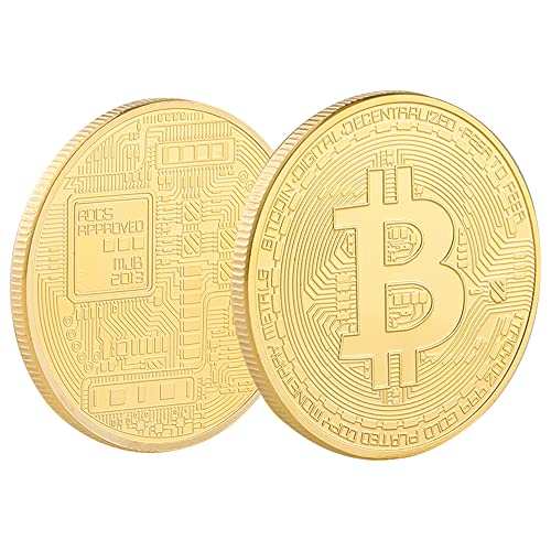 Gold Plated Cryptocurrency Coin Set with Display Case