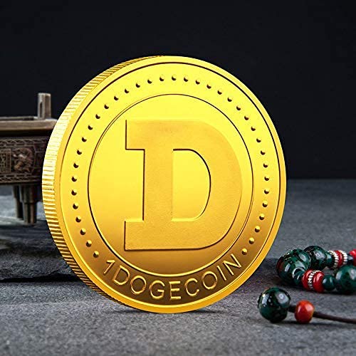Dogecoin Coin Souvenir Set with Coin Case, Gold Plated
