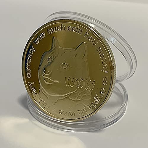 Dogecoin Coin Souvenir Set with Coin Case, Gold Plated