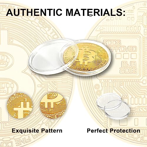 Cosbur 15Pcs Bitcoin Commemorative Coin Set with Case